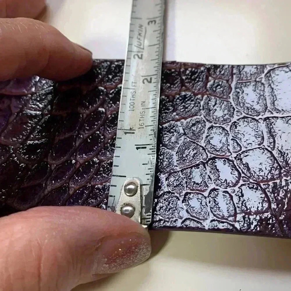 Galugliers 100% leather, Italian  made, deep mauve, wide BoHo belt - Picture 6 of 10